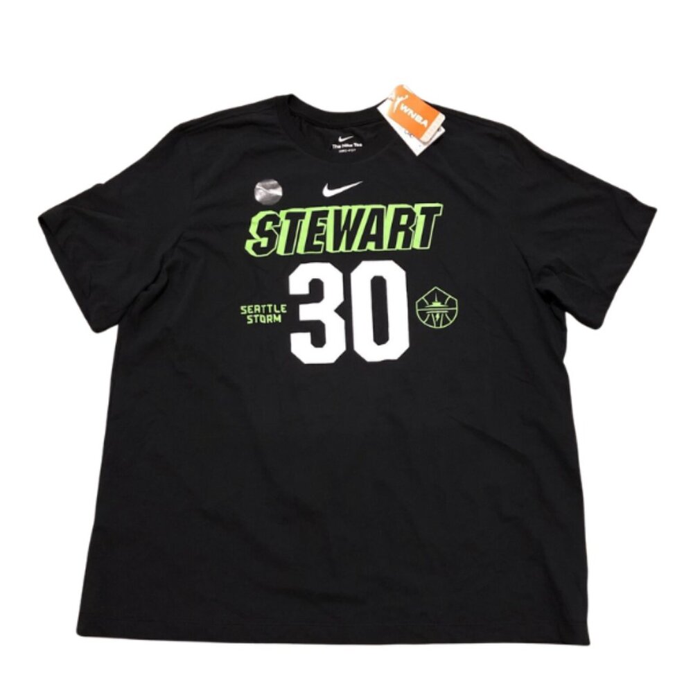 Nike Seattle Storm T Shirt #30 WNBA Men’s Size XXXL Black Breanna Stewart NWT